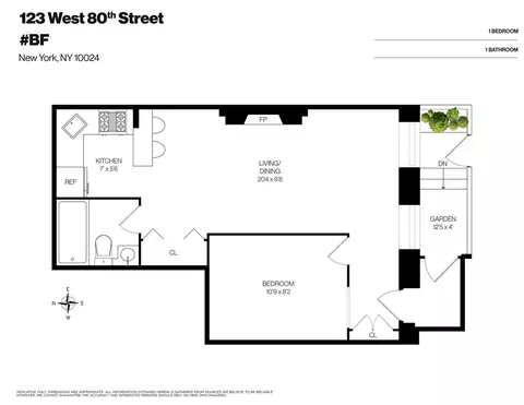 123 W 80th St #BF, New York, NY 10024