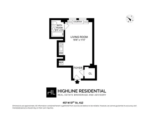 457 W 57th St #412, New York, NY 10019