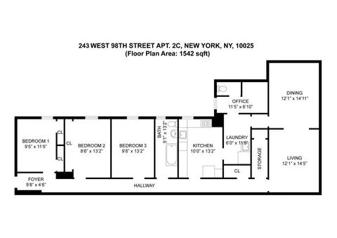 243 W 98th St #2C, New York, NY 10025
