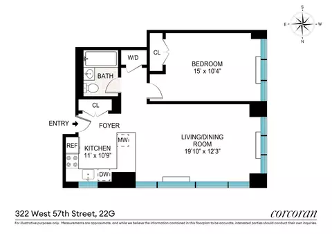 322 W 57th St #22G, New York, NY 10019