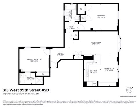 315 W 99th St #5D, New York, NY 10025