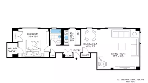 333 E 46th St #20B, New York, NY 10017