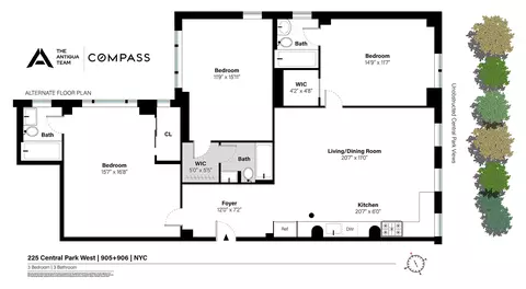 225 Central Park W #905/906, New York, NY 10024