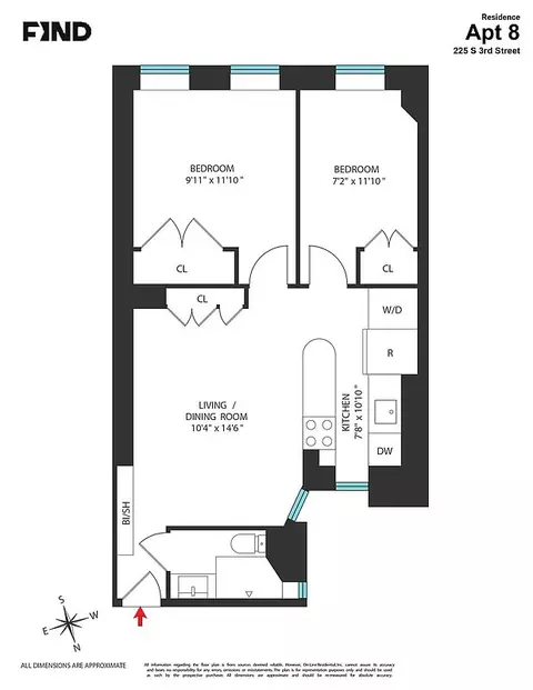 225 S 3rd St #8, Brooklyn, NY 11211