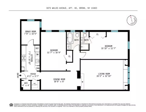 3875 Waldo Ave #6E, New York City, NY 10463
