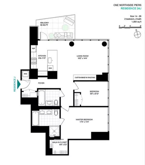 1 Northside Piers #24J, Brooklyn, NY 11249