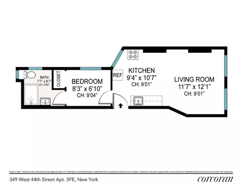 349 W 44th St #5FE, New York, NY 10036