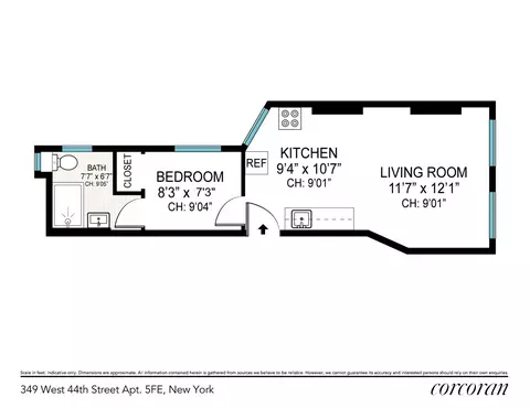 349 W 44th St #5FE, New York, NY 10036