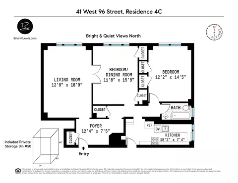 41 W 96th St #4C, New York, NY 10025