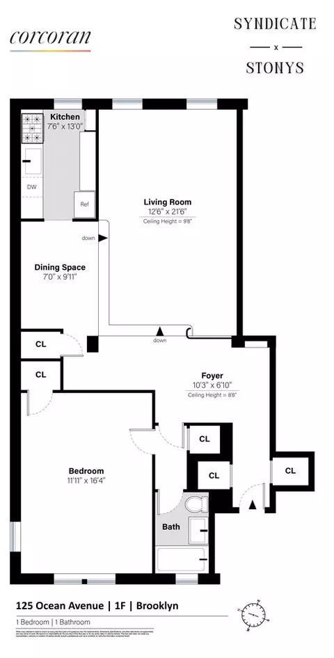 125 Ocean Ave #1F, Brooklyn, NY 11225
