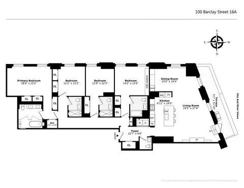 100 Barclay St #16A, New York, NY 10007