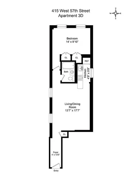 415 W 57th St #3D, New York, NY 10019