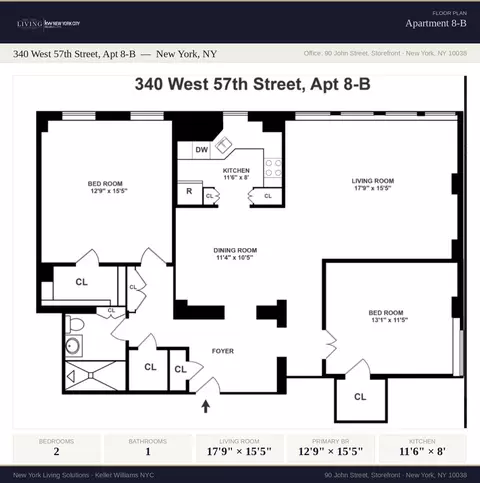 340 W 57th St #8B, New York, NY 10019
