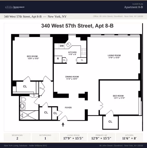 340 W 57th St #8B, New York, NY 10019