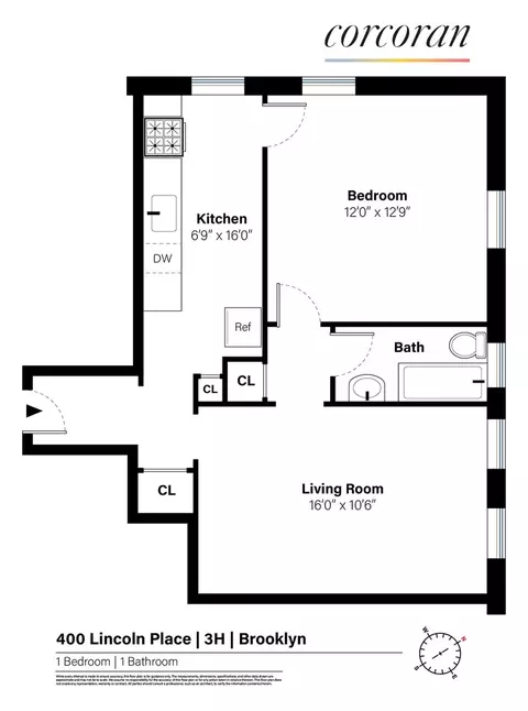 400 Lincoln Pl #3H, Brooklyn, NY 11238
