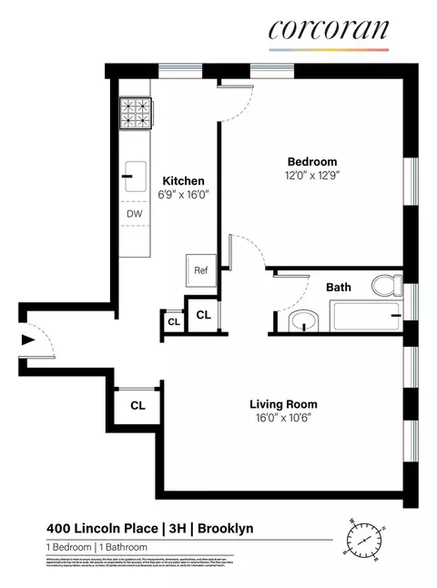 400 Lincoln Pl #3H, Brooklyn, NY 11238