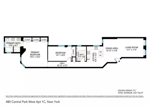 480 Central Park W #1C, New York, NY 10025