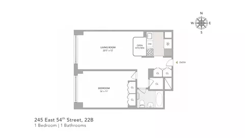 245 E 54th St #22B, New York, NY 10022