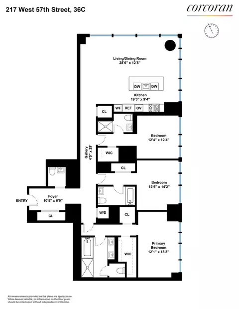 217 W 57th St #36C, New York, NY 10019