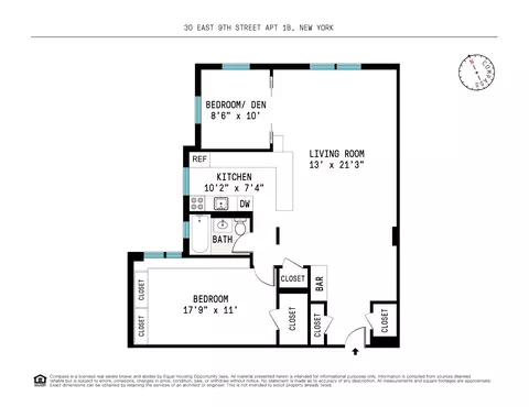 30 E 9th St #1B, New York, NY 10003