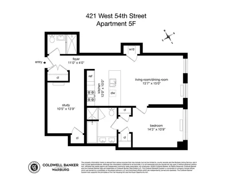 421 W 54th St #5F, New York, NY 10019
