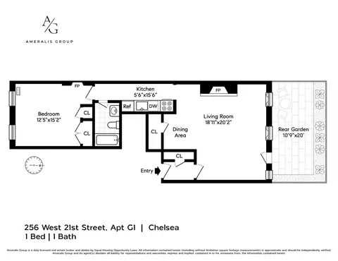 256 W 21st St #G1, New York, NY 10011