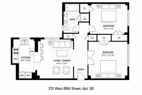 215 W 88th St #5B, New York, NY 10024
