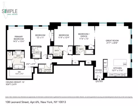 108 Leonard St #6N, New York, NY 10013
