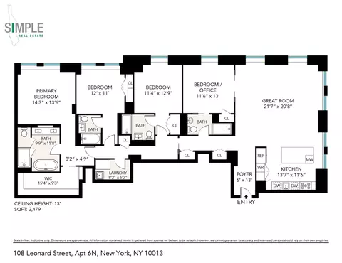 108 Leonard St #6N, New York, NY 10013