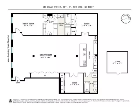 108-110 Duane St #3F, New York City, NY 10007