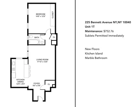 225 Bennett Ave #1T, New York, NY 10040