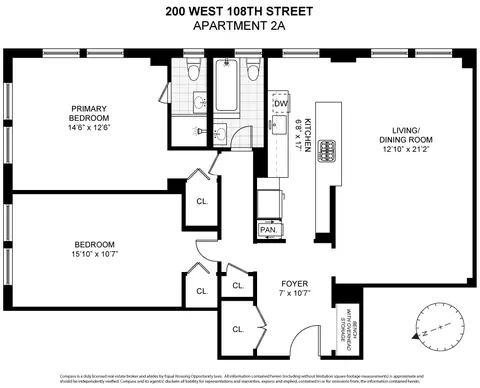 200 W 108th St #2A, New York, NY 10025
