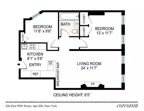 226 E 95th St #206, New York, NY 10128