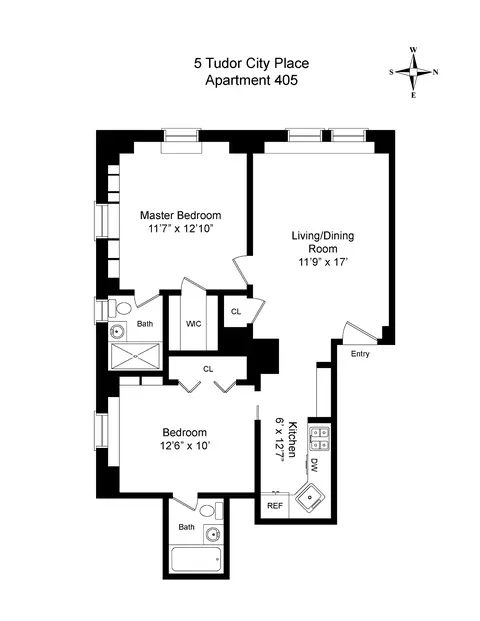 5 Tudor City Pl #405/406, New York, NY 10017
