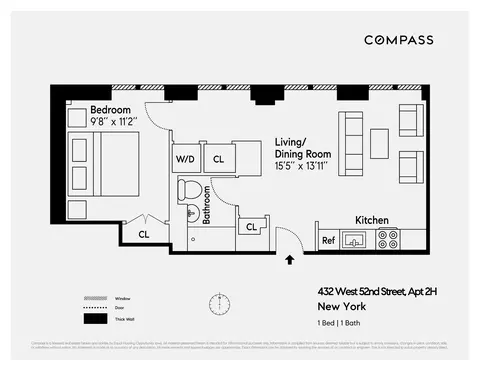 432 W 52nd St #2H, New York, NY 10019