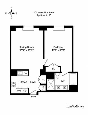 100 W 58th St #15E, New York, NY 10019