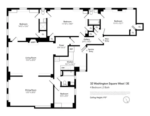 32 Washington Sq W #3E, New York, NY 10011