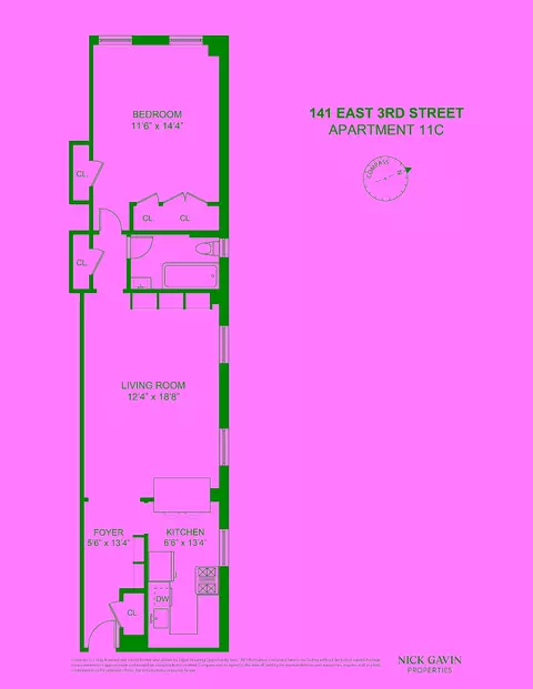 141 E 3rd St #11C, New York, NY 10009