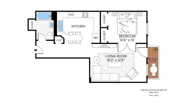 296 E 2nd St #4H, New York, NY 10009