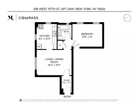 258 W 117th St #24W, New York, NY 10026
