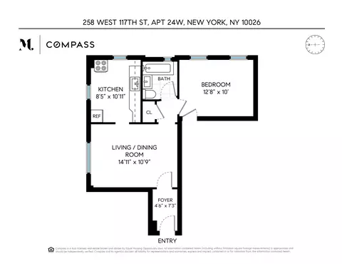 258 W 117th St #24W, New York, NY 10026