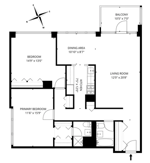 Floorplan - 75 Henry St #1-E, Brooklyn, NY 11201 photo 1 of 1