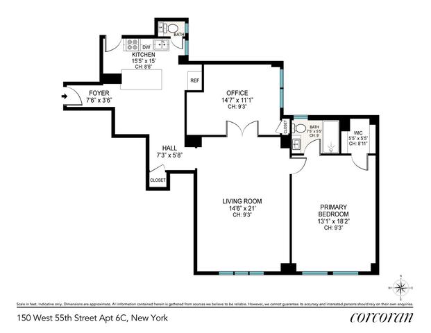 150 W 55th St #6C, New York, NY 10019