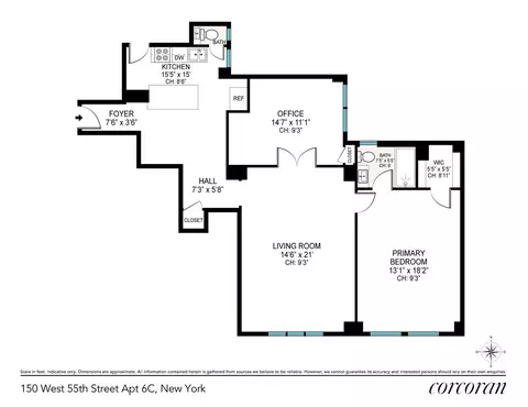 150 W 55th St #6C, New York, NY 10019