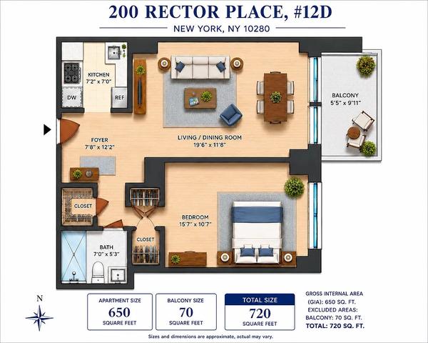 200 Rector Pl #12D, New York, NY 10280
