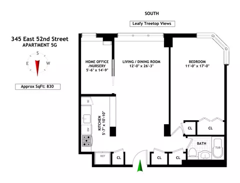 345 E 52nd St #5G, New York, NY 10022