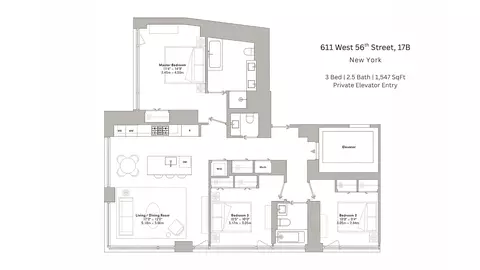 611 W 56th St #17B, New York, NY 10019