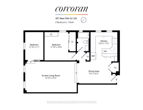 357 W 55th St #2G, New York, NY 10019