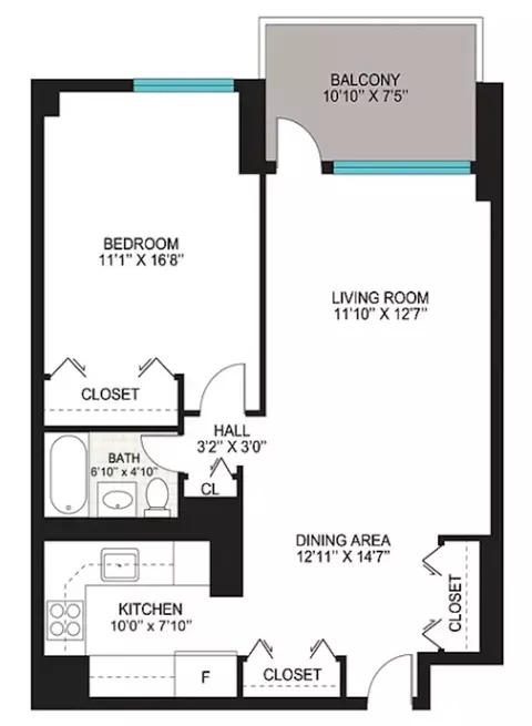 77 Fulton St #13N, New York, NY 10038
