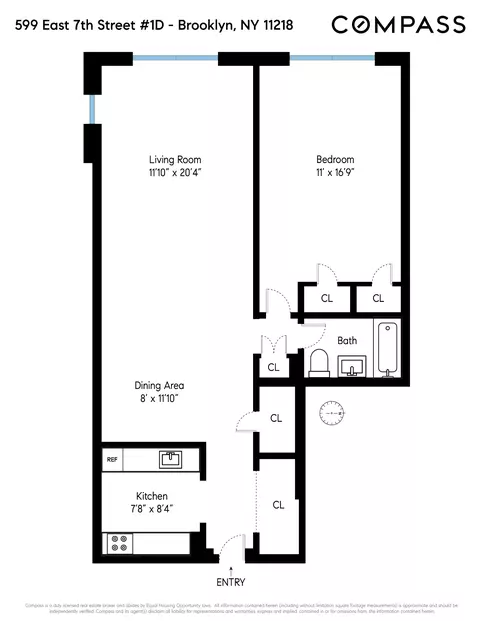 599 E 7th St #1D, Brooklyn, NY 11218